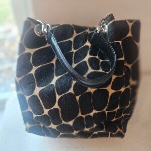 Maurizio Taiuti Made in Italy Hair on Leather Purse Animal Print